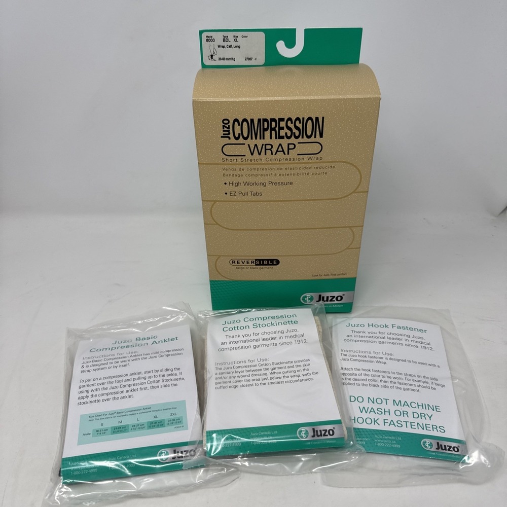 Juzo 6000 20-60 mmHg Compression Wrap-Calf Segment-Long-Extra Large REVERSIBLE